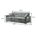 3 In 1 Convertible Sleeper Sofa Bed, Reclining Backrest, Pillows, Pockets by HouseOfZazla