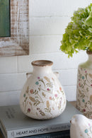 6.7x6.7x7.7' Round Ceramic Accent Vase with Multi-Colored Floral Motifs by HouseOfZazla