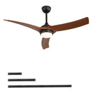 Ceiling Fan With 3 Blades, Remote Control, Reversible DC Motor, Dimmable Light, And Timer - Black by HouseOfZazla
