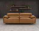 Buxton Top Grain Leather Upholstered Sofa Orange