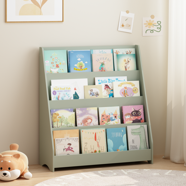 Sage 4-Tier Kids Bookshelf with Open Display - MDF