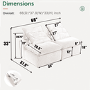 Modular Sofa with Neck and Lumbar Pillows - 2 Seats