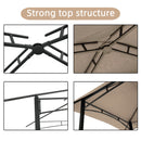 Outdoor Grill Gazebo With Double Tier Soft Top Canopy, Steel Frame, Bar Counters & Hook by HouseOfZazla