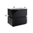 Drisana Mirrored End Table - Black by HouseOfZazla