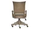 Lancaster Rustic Upholstered Swivel Chair Dove Gray