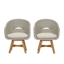 Outdoor Dining Arm Chair with Cushion, Set of 2