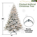 7.5ft Pre-Lit Flocked Artificial Christmas Tree