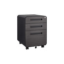 3 Drawer Mobile File Cabinet Under Desk Office, Simple Style Versatile Storage Cabinet For Legal / Letter / A4 Files, 5 Wheel Design Anti-Tilting Cold Rolled Steel Waterproof Moisture-Proof by HouseOfZazla