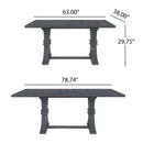 Devingo Extendable Dining Table Rustic Style - Gray by HouseOfZazla