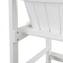 Outdoor Bar Height Adirondack Patio Chair With Cup Holder And Armrests All Weather UV Resistant - White by HouseOfZazla
