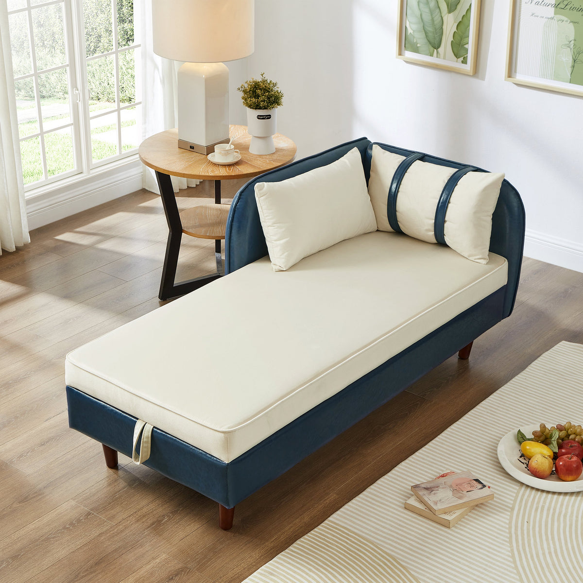 65" Storage Chaise Lounge Sofa, photo 4 of 10