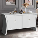 Refined Industrial 4 Door Credenza With Arc Legs & Clasps by Unique Piece Furniture