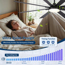 Large Ceiling Fan With Dimmable LED Light 8 Blades Remote Control, Reversible DC Motor by HouseOfZazla