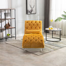 Chaise Lounge Indoor, Button Tufted Upholstered Chaise Lounge Chair With Pillow by HouseOfZazla