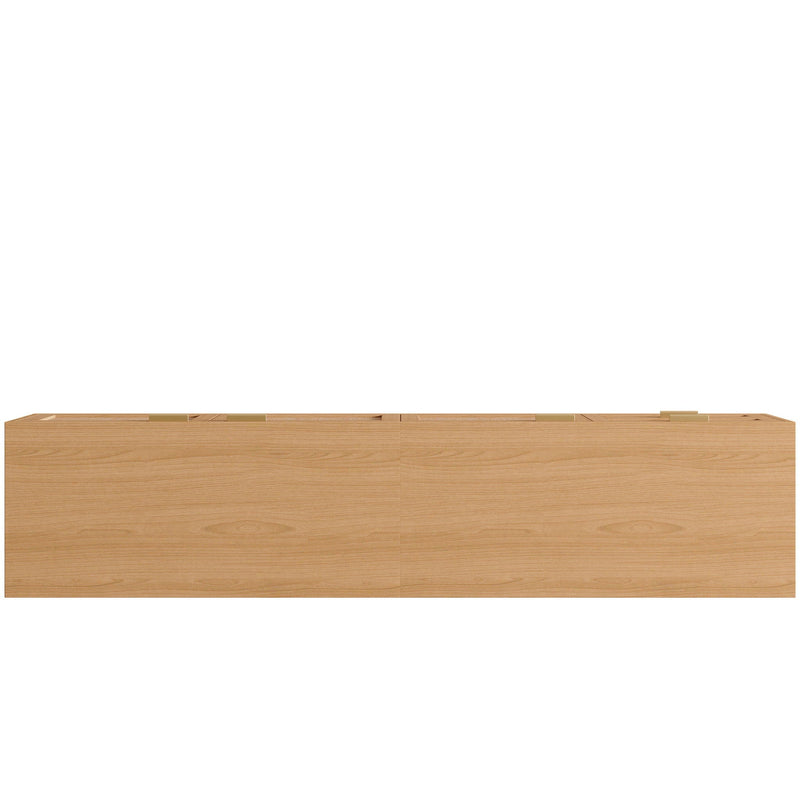 TV Stand, Media Console, 2 Drawers & Cable Management - Natural Wood, photo 13 of 16