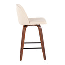 Toriano - Mid Century Modern Fixed Height Counter Stool & Square Footrest (Set of 2) by Unique Piece Furniture