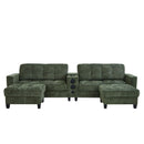 Modern Sectional Sofa U-Shaped With Movable Ottomans, Bluetooth Speakers, LED Lights And Modular Storage by HouseOfZazla