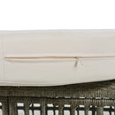 4-Piece Rattan Outdoor Patio Conversation Set with Seating Set for 5 and Coffee Table for Porch, Backyard and Garden (Brown Grey)