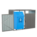Outdoor Metal Garbage Bin Shed for Two Trash Cans