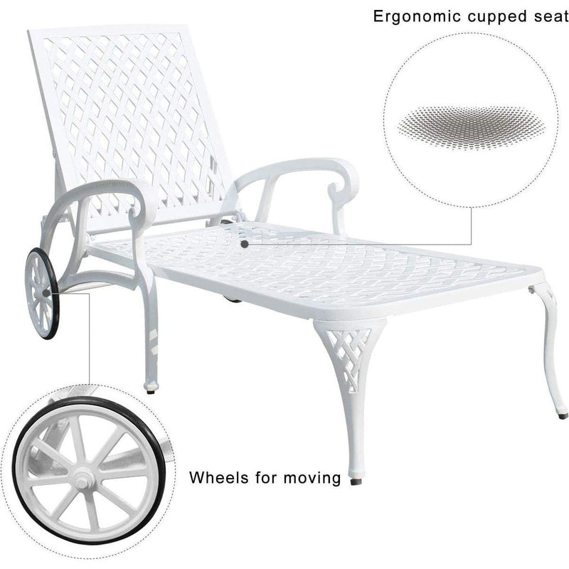 Aluminium Cast lounge chair 1pcs white