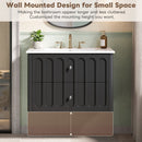 Floating Bathroom Vanity With Oval Knobs & Round Edge, Soft Close Drawer Slides by HouseOfZazla