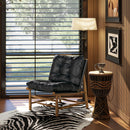 Oxford Leather Mid-Century Modern Accent Chair - Noir Black by HouseOfZazla