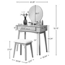Maly - Contemporary Wood Vanity And Stool Set - Gold by HouseOfZazla