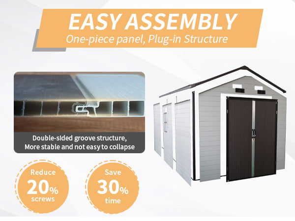8x14 Ft Outdoor Resin Storage Shed with Windows, photo 4 of 10