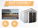 8x14 Ft Outdoor Resin Storage Shed with Windows