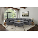 6 Piece Upholstered Modular Sectional Sofa With Reversible Cushions And Ottoman - Charcoal by HouseOfZazla