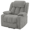Beca - Upholstered Power Lift Recliner With Cupholders And USB Charging by HouseOfZazla