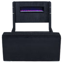 Tisdall Eastern King Flame Visualizer Wingback TV Bed Black