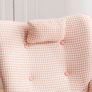 35.5 inch Rocking Chair, Soft Houndstooth Fabric Leather Fabric Rocking Chair for Nursery, Comfy Wingback Glider Rocker with Safe Solid Wood Base for Living Room Bedroom Balcony (pink)