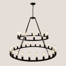 52 Inch Black Wagon Wheel Chandelier, 36-Lights