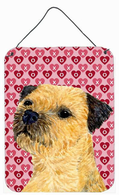 Border Terrier Hearts Love and Valentine's Day Wall or Door Hanging Prints