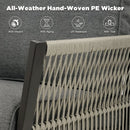 Swivel Outdoor Chairs Set of 2 with Side Table, 3 Pieces Wicker Furniture Set