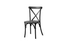 2-Pack Resin Cross Back Chair Waterproof Dining Chair Black