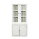 Retro Style Hutch Cabinet With Glass Door, China Cabinet For Home by Unique Piece Furniture