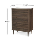 Farhart Mid Century Modern 4 Drawer Dresser - Walnut by HouseOfZazla