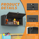Heavy Duty, Metal Wall Mounted Tool Storage Cabinet Steel Metal Garage Storage Cabinet - Black / Gray