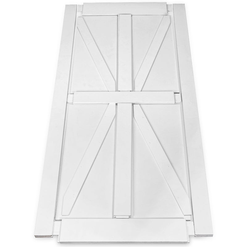 32" x 84" Star Style Wood Primed Standard Barn Door Slab, DIY Unfinished Solid Wood Paneled Door, Interior Single Door Slab