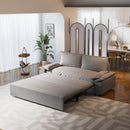70.1" Queen Pull Out Sofa Bed, 3-in-1 Convertible Sleeper Sofa with 2 Soft Pillows,Multi-Functional Velvet Loveseat Bed,Grey