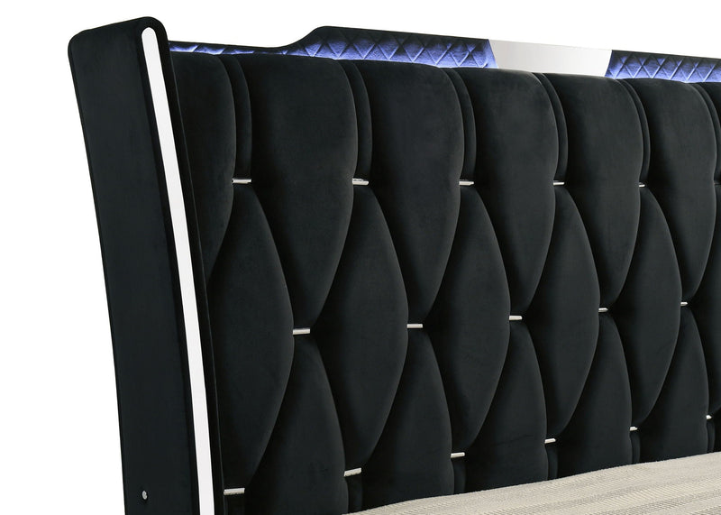 Lorient Eastern King LED Upholstered Bed Black, photo 7 of 7
