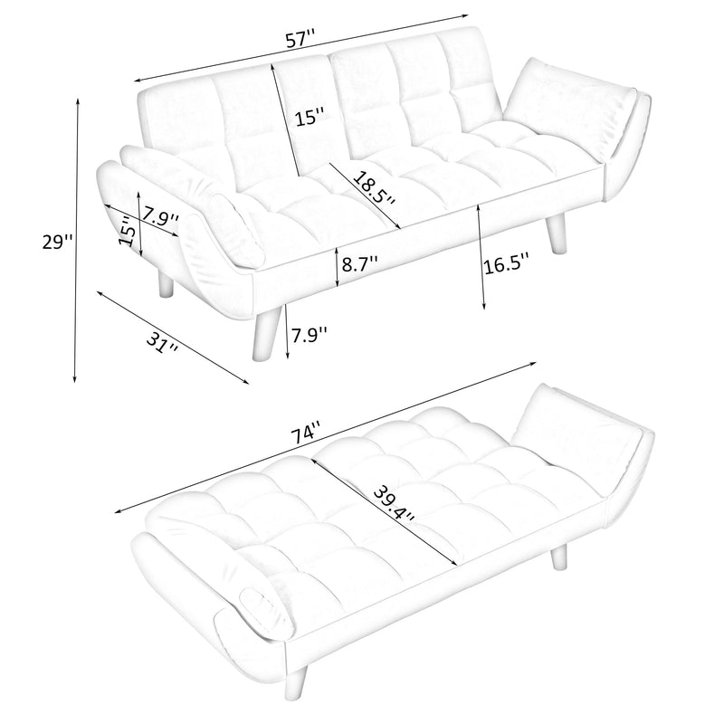 Walker Edison | Velvet Loveseat Convertible Sofa Bed