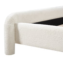 Upholstered Platform Bed Frame With Curved Headboard, Wood Slats Support by HouseOfZazla