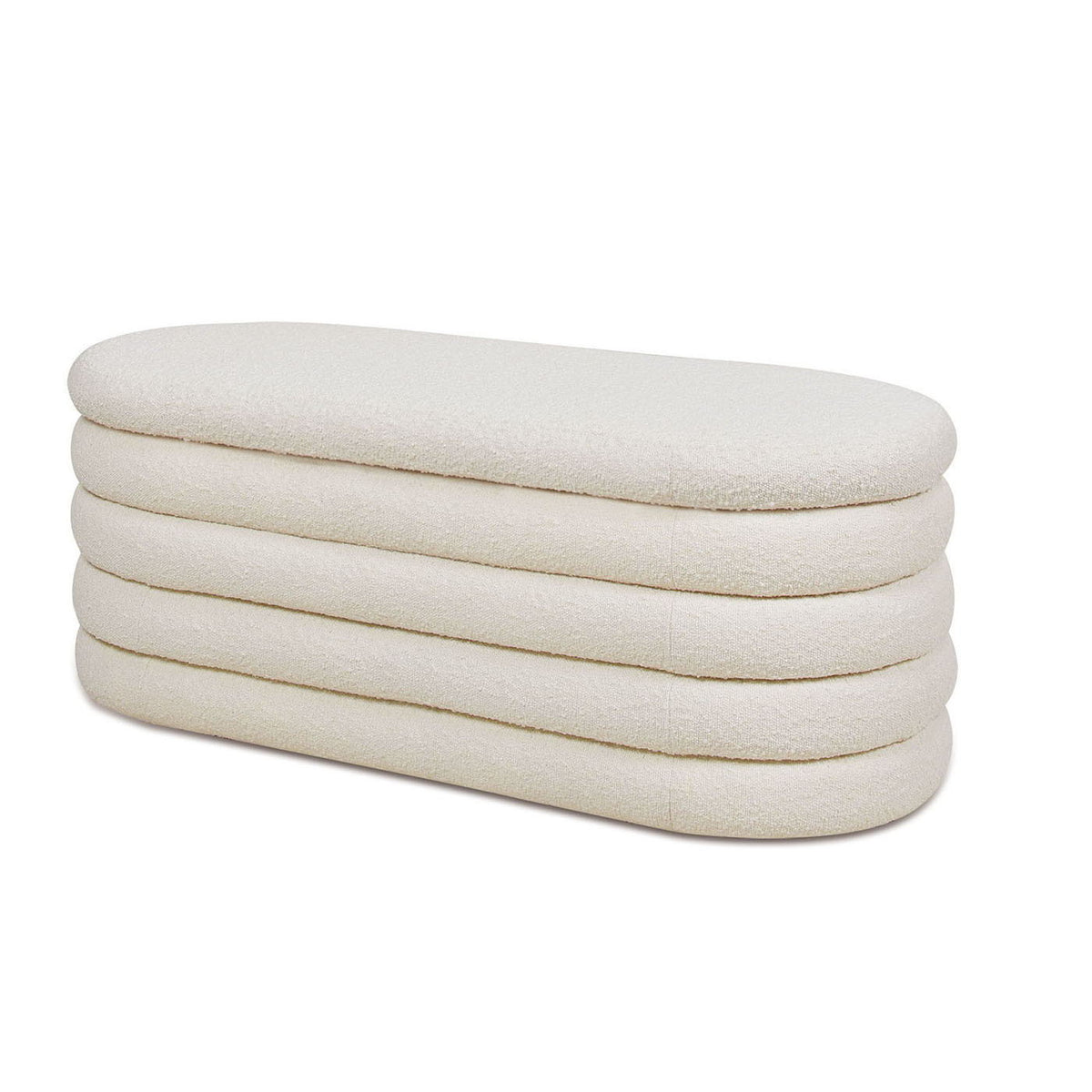 Fuji - Upholstered Oval Storage Bench, photo 29 of 34