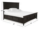 Westley Falls - Complete Panel Bed With Storage Rails