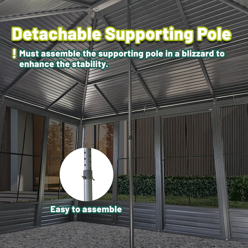 11.2x14.6FT Aluminum Hardtop Gazebo, photo 7 of 8