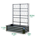 Galvanized Raised Garden Bed with Arch Trellis