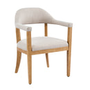 Wood Frame Upholstered Dining Chairs with Armrests (Set of 2) by HouseOfZazla